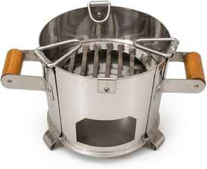 Stainless Steel Charcoal <b>BBQ</b> Grill with Removable <b>Grate</b> - Product Image 1