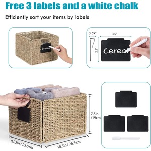 ตะกร้าหญ้าทะเลพร้อมแผ่นคัดแยก ตะกร้าเก็บของทำมือ ขายส่ง เป็นมิตรกับสิ่งแวดล้อม ผลิตในเวียดนาม - Product Image 6