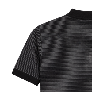 Polo en tricot rayé pour homme Joseph, manches courtes, col zippé, coton premium texturé, coupe ajustée, décontracté, élégant, pour l'été, vente en gros - Product Image 4