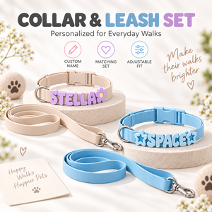 <b>Personalized</b> DIY Dog <b>Collar</b> with 26 Letters Soft Silicone Custom Pet Name <b>Collar</b> and Leash Set Adjustable Waterproof <b>Cat</b> Dog Col - Product Image 3
