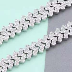 Cadena Cubana de Lujo Personalizada Estilo Hip Hop para Boda, Totalmente Adornada con Diamantes de Moissanita de Laboratorio, el Mejor Regalo para Hombres - Product Image 3