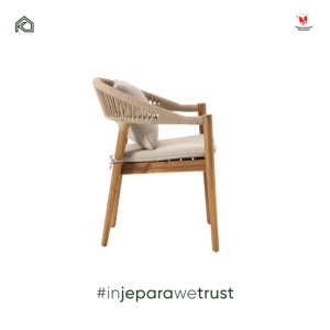 Modern All-Weather Durable Handwoven Teak Wood Comfortable <b>Dining</b> Chair for Outdoor Use Hotels Restaurants Living Room Courtyard - Product Image 6