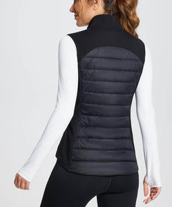 Chaleco Acolchado Ligero, Transpirable e Impermeable, de Punto, para Correr en Invierno, Sin Mangas, con Bordado, Liso, OEM, de Algodón - Product Image 2