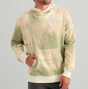 Hoodies de pêche respirants et légers blancs avec cordon de serrage ajustable pour hommes, en bambou, sublimation - Product Image 1