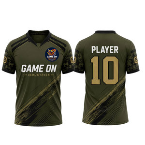 เสื้อฟุตบอลสั่งทำยอดนิยม รุ่นใหม่ ระบายอากาศ แห้งเร็ว แขนสั้น โพลีเอสเตอร์ 100% สีและโลโก้สั่งทำได้ - Product Image 1