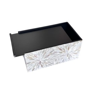 Caja de pañuelos rectangular de alta gama con incrustaciones de nácar y madera hecha a mano para decoración del hogar - Product Image 5
