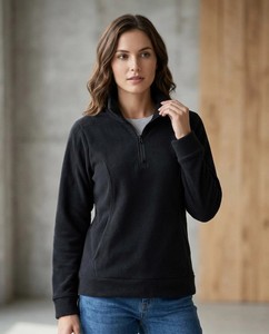 Veste en polaire unie pour femme avec fermeture éclair intégrale, col montant, coupe classique, pour l'automne et l'hiver - Product Image 5