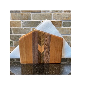 Porte-serviettes élégant en bois et métal pour cuisine moderne, table à manger, bar à domicile, café - Design durable et fonctionnel, fait main - Product Image 1