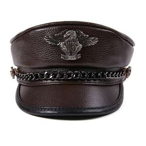 Casquettes de camionneur pour hommes en 100 % coton, personnalisables, style mode, en cuir de vachette, casquettes plates noires, style chapeau en cuir - Product Image 5