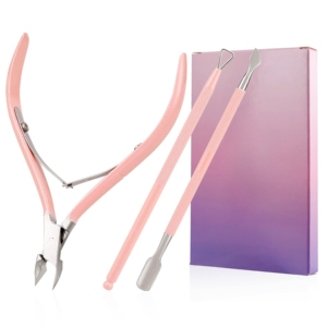 Harbor Industry Pink Cuticle Nipper Trimmer Pusher Remover 3Pcs <b>Set</b> Stainless Steel Nail Care Manicure <b>Pedicure</b> Tool Gift <b>Set</b> - Product Image 1