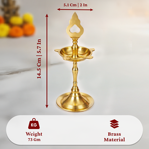 Lámpara de aceite Diya Kuthu Vilakku tradicional de latón, hecha a mano, para Pooja Deepam, decoración para el hogar, templo, festivales y regalos. - Product Image 2