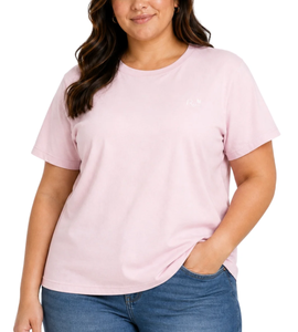 Camiseta de Verano Personalizada para Mujer, Talla Grande, Algodón y Elastano, Corte Holgado, Color Sólido, Manga Corta, Logotipo Personalizado, Directo de Fábrica, Exportación BD, OEM - Product Image 5