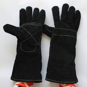 Guantes de Seguridad de Cuero Vacuno Resistentes al Calor, Modelo Largo, Color Rojo, para Soldadura, Gran Venta - Product Image 6