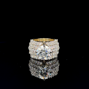 Anillo de Compromiso y Aniversario de Boda de Lujo en Oro de 14K/18K con Diamantes Cultivados en Laboratorio con Corte Brillante para Mujer, Oro Premium - Product Image 1