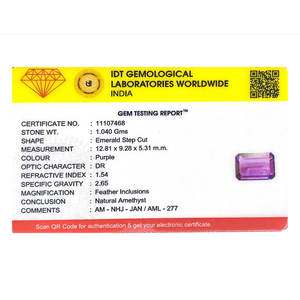 Certified Natural Amethyst Loose Gemstone-5.2 Carat Calibrated Wholesale - Product Image 4