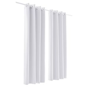 Tende Oscuranti Solide con Occhielli per Camera da Letto e Soggiorno, Set di 2 Pannelli Neri e Bianchi - Product Image 4