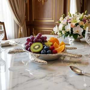 Must-have : Bol à fruits en métal fait main, design élégant et poli, écologique et durable, idéal pour les collations de fête et la décoration intérieure. - Product Image 1