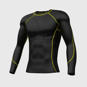 Ensemble de survêtement de compression 2 pièces pour homme, manches longues, tenue de sport active pour la gym, marque privée, fourniture OEM - Product Image 3