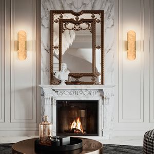 Applique da Parete in Marmo Naturale da 35 cm, Set di Applique Moderne Dorate per Interni, Illuminazione a Parete per Bagno, Soggiorno, Camera da Letto - Product Image 2