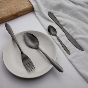 Juego de cubiertos/cubiertos de acero inoxidable brillante, nuevo y elegante, grado 202/304, cuchara brillante de lujo, tenedor, cuchillo, cuchara para bebé, té de la India - Product Image 3