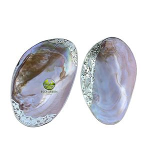 Grande assiette décorative en nacre naturelle pour la présentation des fruits de mer dans les restaurants - Product Image 3