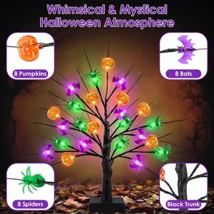 2-Pack 1.97FT Indoor Halloween <b>Tree</b> <b>Lights</b> Black Lighted <b>Trees</b> with Adjustable Timer Halloween Indoor Decorations and Twigs - Product Image 3