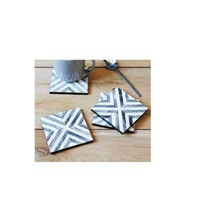 Sous-verre rond en os incrusté noir et blanc, nouveau style, fait main sur mesure pour la maison et la cuisine - Product Image 3
