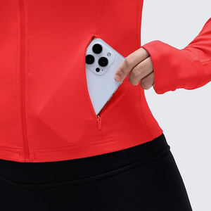 Women's Slim Fit Workout Jacket <b>Long</b> <b>Sleeve</b> Zip Up Lightweight Stretch Yoga Skinny Fit Cover Up <b>Top</b> - Product Image 5