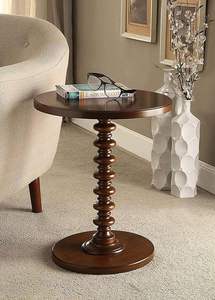 Wooden <b>Round</b> Bed <b>Side</b> <b>Table</b> End <b>Table</b>, <b>Side</b> <b>Table</b>, Night Stand <b>Table</b> for Living Room Bedroom (Brown C) - Product Image 3