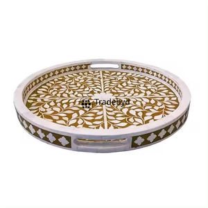 Bandeja de Servir de Lujo con Incrustaciones de Hueso, Adorno Decorativo para Mesa de Centro de Tradebyd - Product Image 6