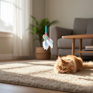 Jouet pour chat Yommy avec plume et clochette, corde de 2 m pour jeu interactif - Product Image 3