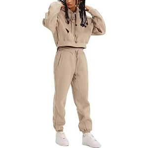 Ensemble de survêtement à capuche pour homme, collection hiver, avec logo personnalisé, sweat-shirt thermique à col rond, logo brodé, couleur unie, respirant - Product Image 2