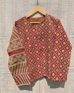 Chaqueta Acolchada de Patchwork para Mujer, Cuello Mandarín, Manga Larga, Algodón Tejido, Estilo Abierto, Corta, Estilo Otoñal - Product Image 5