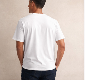 Camiseta de Hombre de Punto Grueso de 240 GSM, Seda/Algodón, Corte Regular, Lisa, para Personalizar con Logotipo, Venta al Por Mayor, OEM/Marca Privada, Ropa Urbana - Product Image 6