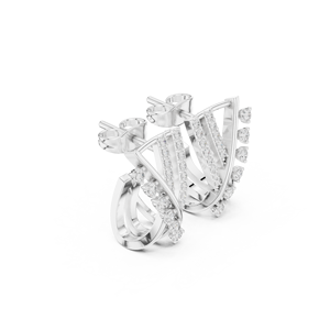 925 Sterling Silver Floral <b>Cluster</b> Zircon Bali Hoop Earrings Elegant Trend Jewelry Women - Product Image 3