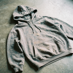 เสื้อสเวตเตอร์แบบสวมหัวผ้าฟลีซผ้าฝ้ายฟอกสีสไตล์วินเทจซักได้ - Product Image 1