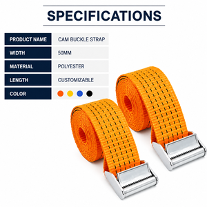 50mm 800kg Polyester Cam Buckle Cargo Strap Hookless for Heavy Cargo Securing Heavy Duty Factory Supply OEM Supplier - Product Image 4