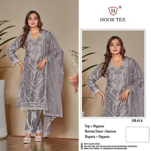 Winter Comfortable Santoon & Silk Inner Heavy Organza <b>Top</b> & Dupatta Pakistani Style Salwar Kameez Collection - Product Image 2