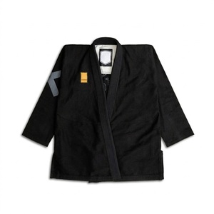 Kimono de Jiu Jitsu Negro, 100% Algodón, Corte Regular para Adultos, Duradero, Uniforme de Artes Marciales para Hombre, Logotipo en la Manga Izquierda - Product Image 1