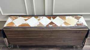 ผ้าปูโต๊ะหนังวัวแท้ตกแต่งสไตล์ใหม่แบบเย็บปะติดปะต่อกันพร้อมด้วยขอบของตกแต่งบ้านไร่แบบตะวันตกแนวชนบทอุปกรณ์ตกแต่งบ้าน - Product Image 5