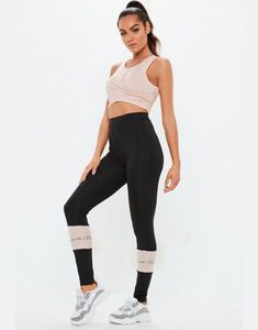 Leggings de sport écologiques à taille haute avec cordon de serrage personnalisé et vêtements de sport pour femmes, tenue de fitness, vêtements de yoga - Product Image 2