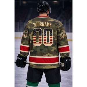 Maillot de hockey sur glace personnalisé OEM, réversible, brodé, en sergé vintage, pour jeunes et hommes, double face, sublimé, pour équipe - Product Image 3