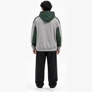 Sudadera con Capucha Be Brave Be Strong para Hombre, Color Gris Verde, Manga Raglán, Algodón French Terry, Estilo Casual Otoñal, Corte Regular, Diseño con Bolsillos - Product Image 4