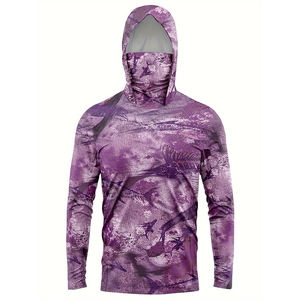 Sudadera con Capucha de Manga Larga con Camuflaje para Hombre, Protección Solar UPF 50, Camisa de Pesca Anti-UV, Top de Poliéster Estampado, Ropa de Exterior para Adultos - Product Image 3