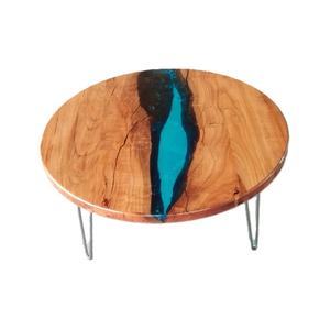 Tables d'appoint décoratives robustes en bois et époxy pour la maison et le bureau, améliorant l'espace, pour usage domestique et hôtelier, en provenance d'Inde - Product Image 1