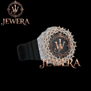 High on Demand Luxury Moissanite Diamond Black Rubber Strap <b>Watch</b> <b>for</b> Daily Wear Parties and Street Fashion Available <b>for</b> Sale - Product Image 2