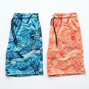 Shorts en maille avec graphisme personnalisé |   Shorts décontractés légers et respirants à séchage rapide, gris fumé bleu cristal, pour la gym et le streetwear - Product Image 6