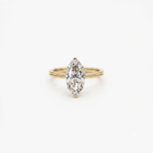 Anillo de compromiso de diamante de laboratorio marquise con claridad DEF Color VS VVS, oro macizo de 9K, 10K, 14K, 18K, certificado IGI, con halo oculto, solitario - Product Image 3