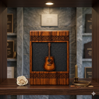 Urne funéraire en bois pour cendres, boîte à souvenirs en acrylique en forme de guitare, urne commémorative personnalisable avec nom, idéale pour les amateurs de musique