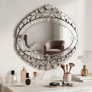 Espejo de Pared Estilo Barroco Veneciano |   Espejo Decorativo de Vidrio de Estilo Antiguo de Lujo para Sala de Estar, Dormitorio y Decoración de Interiores de Hotel - Product Image 4